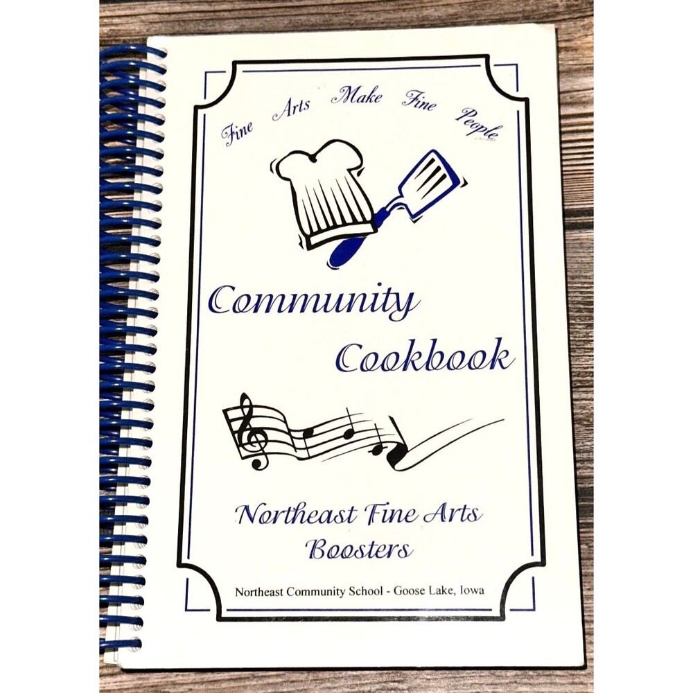 Cookbook Northeast Fine Arts Boosters Great Lake Iowa Community 1999